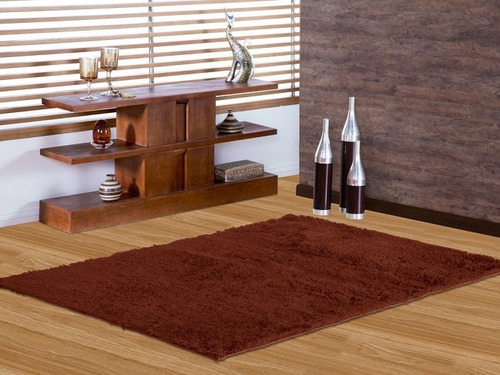 Tapete De Sala Shaggy 1,40x2,00 Marrom