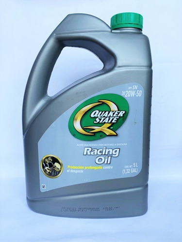 Aceite Multigrado Racing Oil 20w50 Quaker Api-sn / 5 Lts