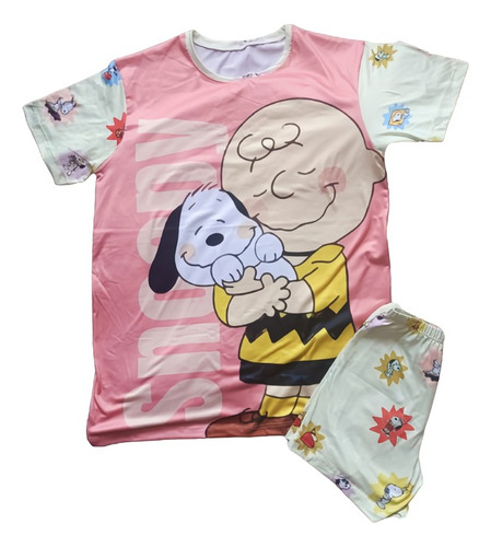 Pijama Short Blusa Mujer Snoopy