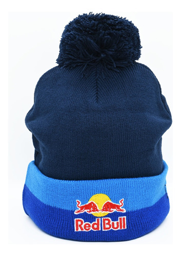 Gorro Beanie Pom Pom Lana Red Bull Azul - Celeste