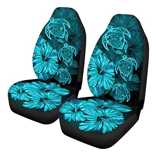 Comprarbai Car Front Seat Cover Hibiscus Flower And Turtle C