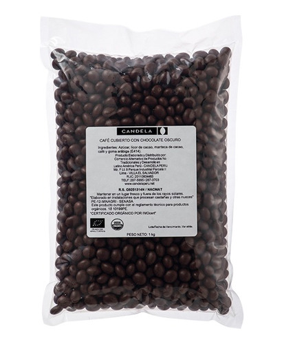 Cafe Cubierto C/ Chocolate 55% Cacao Orgánico - 1 Kg