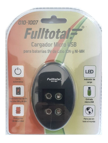 Imagen 2 de 5 de Cargador Usb Doble +1 Bateria 9v Recargable Litio-ion 650mah