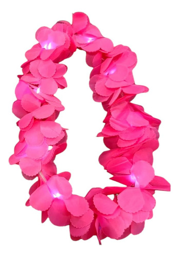 Collar Luminoso Fluo Con Luz X1 Cotillón Carioca Para Fiesta Fucsia Fluo