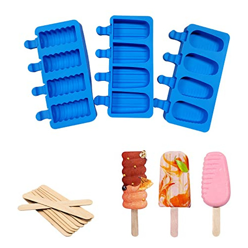 Pack De 3 Moldes De Silicona Para Paletas, Reutilizables