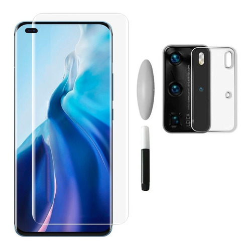 Imagem 1 de 8 de Pelicula Huawei P40 Pro 6.4 Curva Uv + Pelicula De Camera