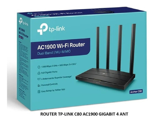 Router Tp-link C80 Ac1900 Gigabit 4 Ant