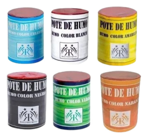 Potes Latas Tarros De Humo Colores X10 Grande Fiestas 