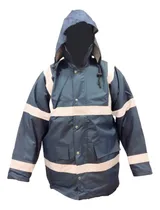 Comprar Campera De Trabajo Parka Azul Con Cintas Reflectivas