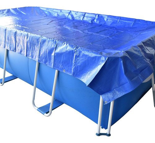 Cobertor 6x3mts Cubrepileta De Rafia Con Ojales Color Azul