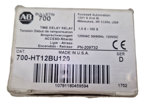 Allen Bradley 700-ht12bu120 Relé De Sincronización Original