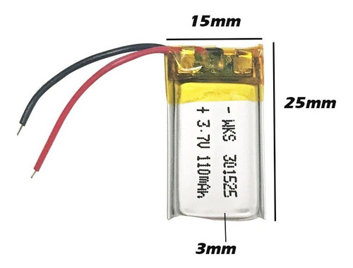 Imagen 2 de 4 de Bateria 3.7v Repuesto Electronico Pila Litio Lipo Eworrc