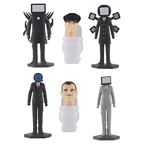 Set De 6 Figuras Skibidi Toilet Titan Tv Man