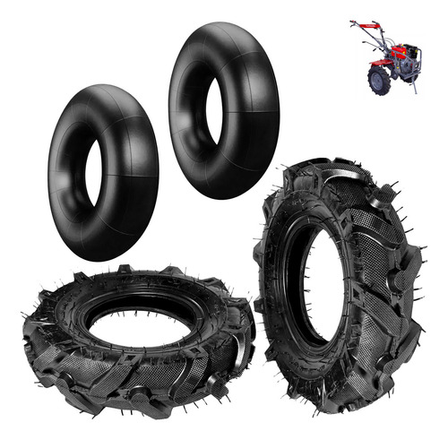 2 Pneus De Motocultivador Câmaras 12 Pol A Branco Z40