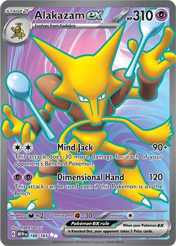 Alakazam Ex - 188/165 - Pokemon 151 Full Art Ultra Rare Alakazam Ex - 188/165 - Pokemon 151 Full Art Ultra Rare (Usado)