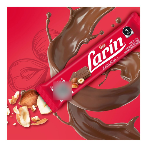 Larín Chocolate Nestle Con Avellanas 10 Pzas De 24g