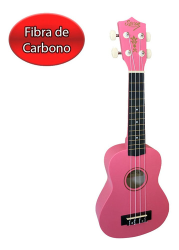 Ukulele Colorido Soprano Fibra De Carbono Seven Sukfb-07 Pk