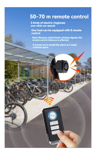 Sistema De Alarma Para Bicicleta Recargable, Accesorios Anti