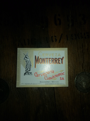 Etiqueta Antigua De Cerveza Monterrey 
