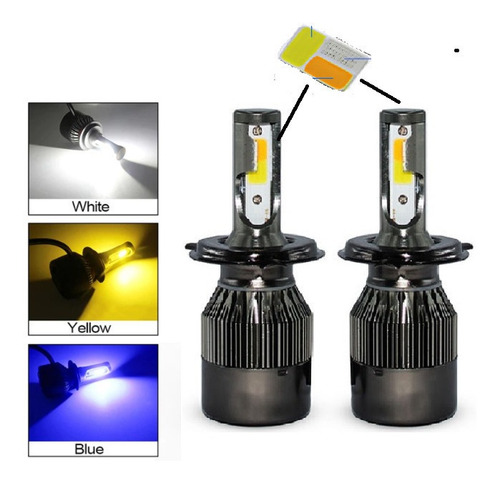 Kit Turbo De Foco Led H4 48w 6500 Lúmenes 3 Tonos Color