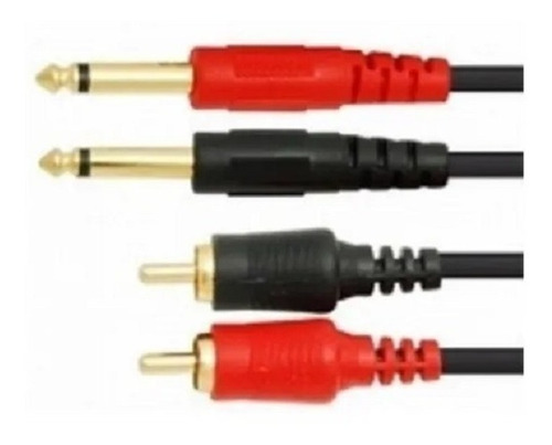 Extension 2 Plug Mono 6.3 Mm A 2 Plug Rca Dorado Kapton