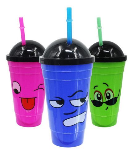 Vaso Plástico Set X 4 Vasos Con Tapa Sorbito