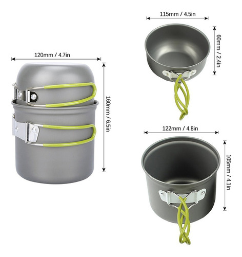 . Juego De Utensilios De Cocina For Camping Con Hornillo De