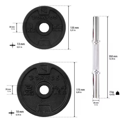 Kit Mancuernas Para Pesas 10kg Domyos