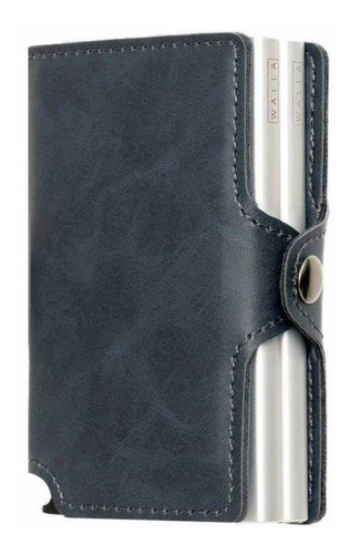 Imagen 2 de 3 de Billetera Walla Vintage Doble navy cuero