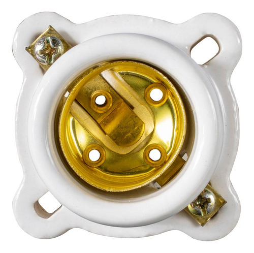 Pack De 4 Portalámpara Iusa Cuadrado Blanco E26 Porcelana