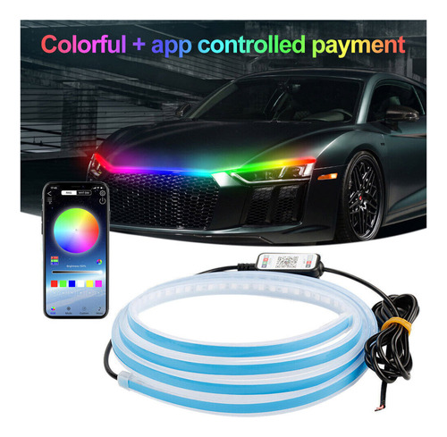 App Control Car Rgb Led Drl Hood Tira De Luz