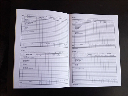Imagen 4 de 5 de Registro Anual De Calificaciones Con Materias