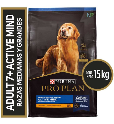 Alimento Perro Pro Plan Adulto +7 Active Mind Med / Grn 15kg