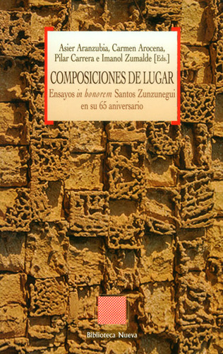 Composiciones De Lugar. Ensayos In Honorem Santos Zunzunegui En Su 65 Aniversario, De Vários Autores. Editorial Distrididactika, Tapa Blanda, Edición 2012 En Español