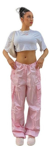 Pantalones Cargo Casuales Cintura Baja Suelta Tallas Grandes