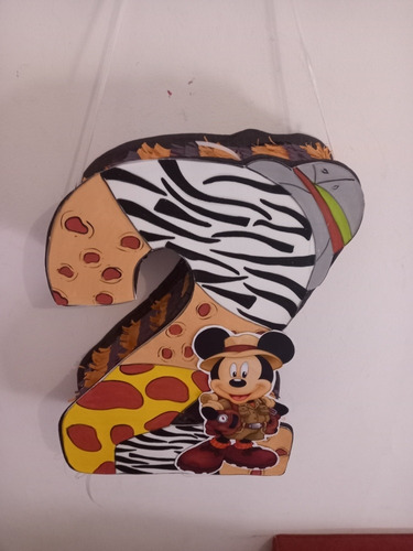 Piñata Mickey Safari Números Uno