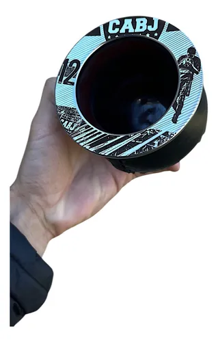 Mate Clásico Modelo Boca Juniors Escudo Riquelme Hinchada 12 Negro Boca Jnrs