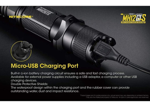 Nitecore Mh12gts - Linterna Táctica Recargable Por Usb, 1800