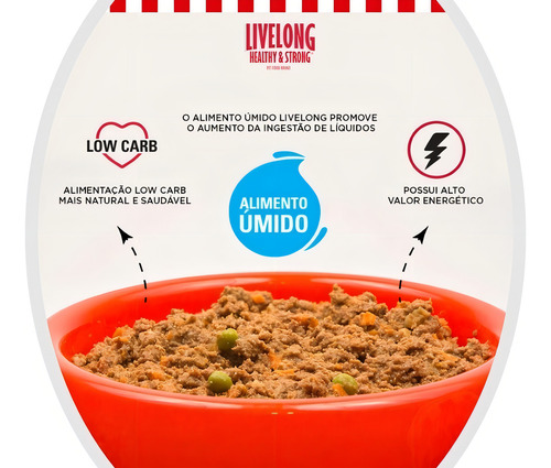 Ração Úmida Para Cães Sabor Carne 300g - Livelong