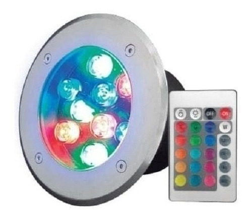 Empotrado Led 9w Spot De Piso Rgb Colores Exterior Kit 6 Pz