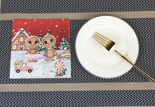 40 Uds. Servilletas Navideñas De Osos Para Decoración De Bañ