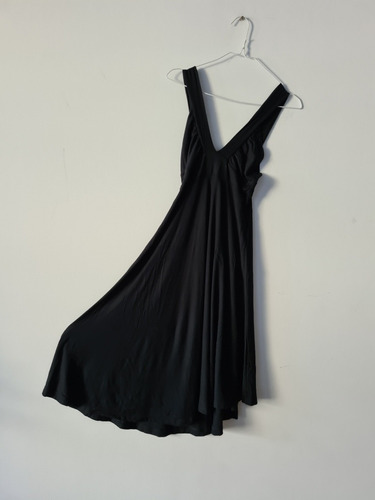 Vestido Negro Escote Ayres Amplio Midi Corto Musculosa 40