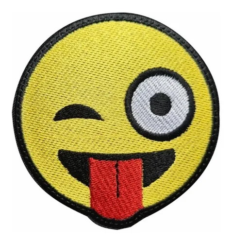 Parche Aplique Bordado Emoticon Emoji Icono Beso Corazon