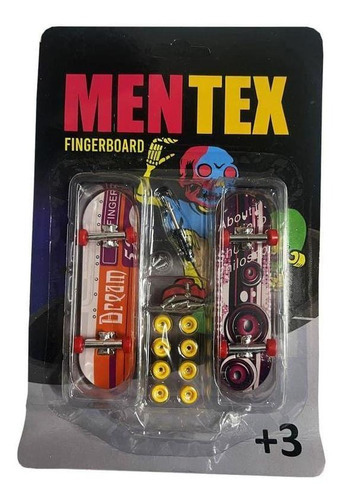 Skate De Dedo Mentex Fingerboard Cartela Com 2 Skatinho