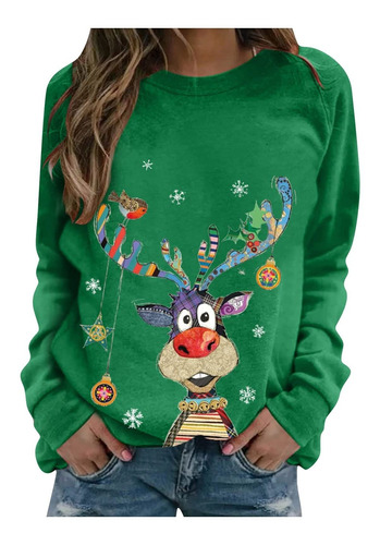 Sueter Navidad Para Dama Linda Sudadera Grafica Niña