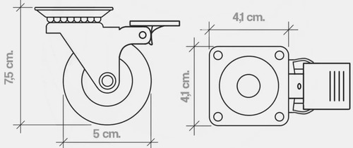 Imagen 2 de 6 de Rueda Cristal Roller Giratoria C/ Freno