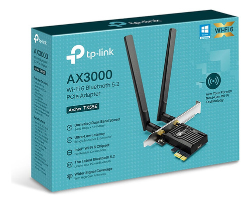 Adaptador Wifi Pci Tp Link Archer Tx55e Ax3000 Bluetooth 5.2