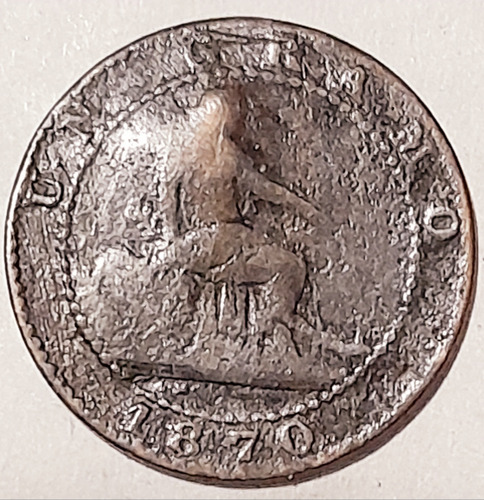 Moneda 1 Céntimo 1870 España Cobre 
