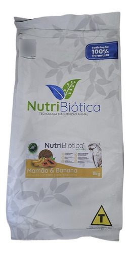 Ração Nutribiótica Nature Psitacídeo Mamão E Banana 5kg