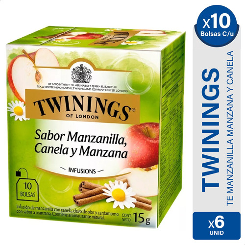 Te Twinings Manzanilla Canela Y Manzana - Pack X6 Cajas